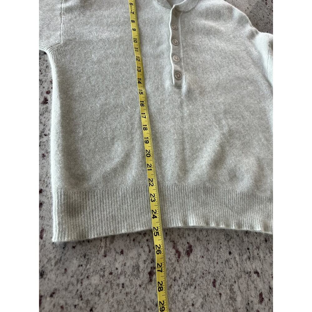 NAADAM 100% Cashmere Sage Green Women's Henley Crewneck Pullover Sweater Sz M - Picture 7 of 9